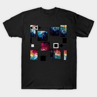 Vivid Nebula, Squares and Lines T-Shirt